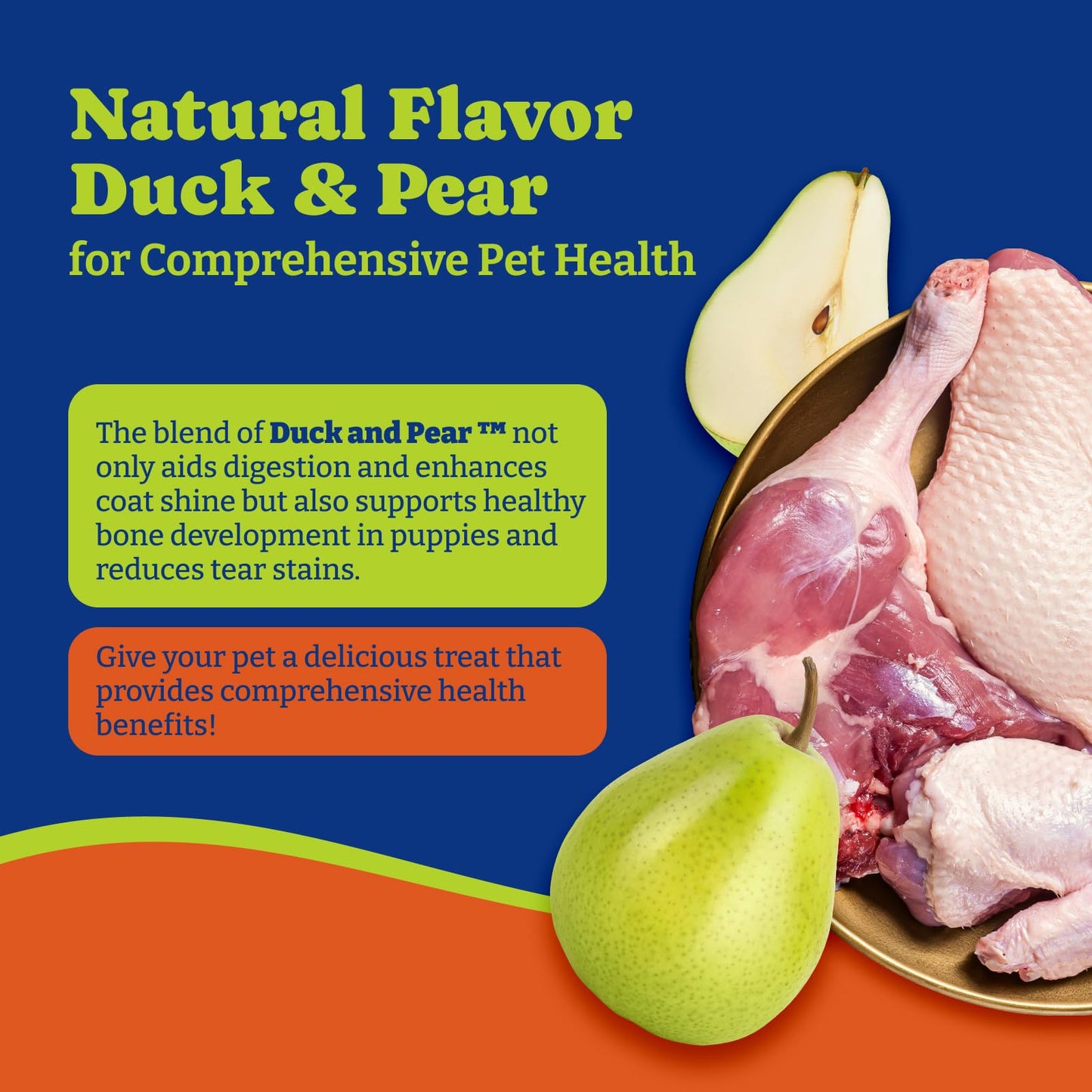 Dog Vitamins and Supplements - 180 Soft Chews, Duck & Pear Flavor - Joint, Skin & Coat Care - Vitamins A, B, C, D, E