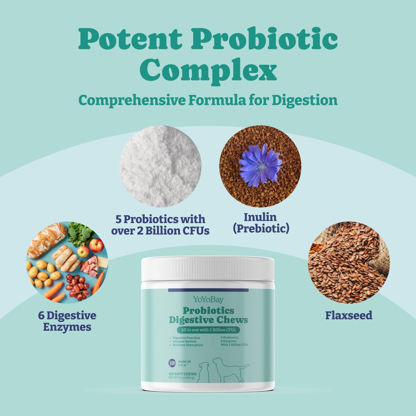 Probiotics for Dogs, Chicken Flavor, 120 Soft Chews