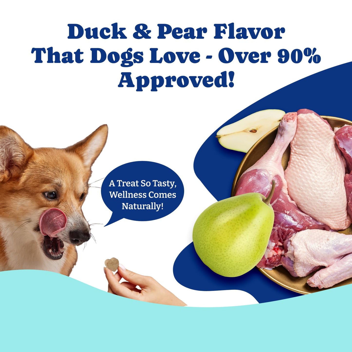 Milk Thistle Liver Support Chews for Dogs – Supports Liver Function, Antioxidant Defense & Immune Health – Duck & Pear Flavor – 120 Count