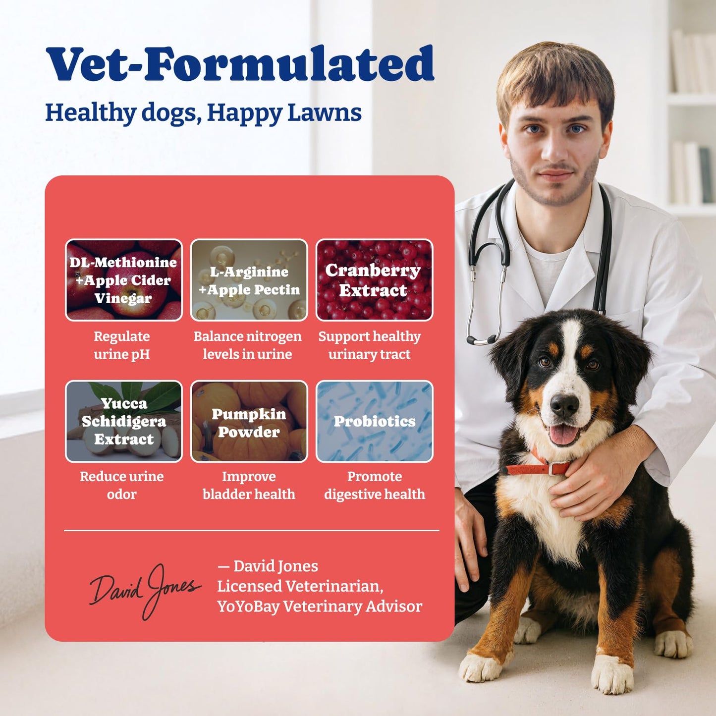Dog Urine Neutralizer for Lawn - 180 Chews,with DL-Methionine, Duck & Pear Flavor