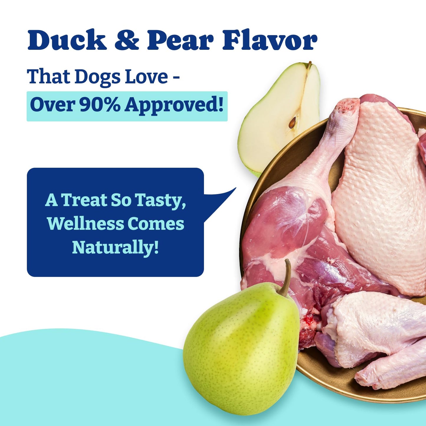 Eye Supplement for Dogs - 120 Soft Chews, Eye Vitamins for Dogs - Duck & Pear Flavor
