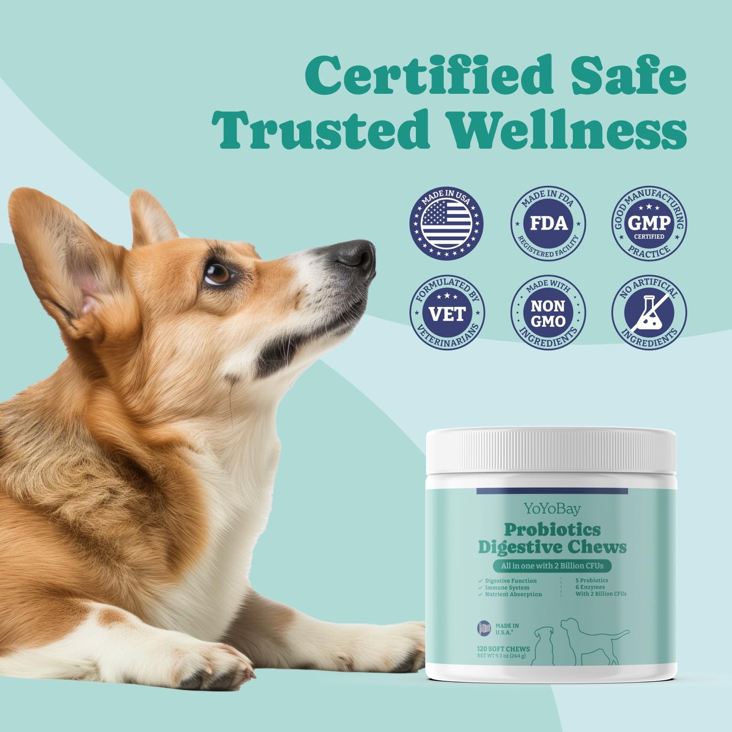 Probiotics for Dogs, Chicken Flavor, 120 Soft Chews
