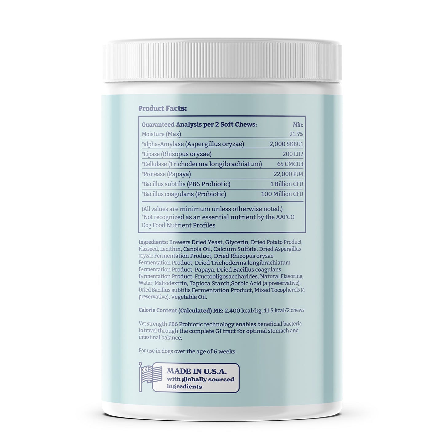 Dog Probiotics and Digestive Enzymes, 60 Soft Chews