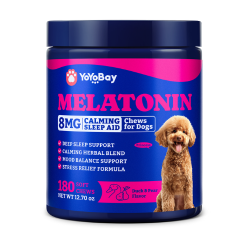 Advanced Melatonin for Dogs - 180 Dog Melatonin Calming Chews for Small and Large Dogs - Natural Herbs Dog Sleep Aid