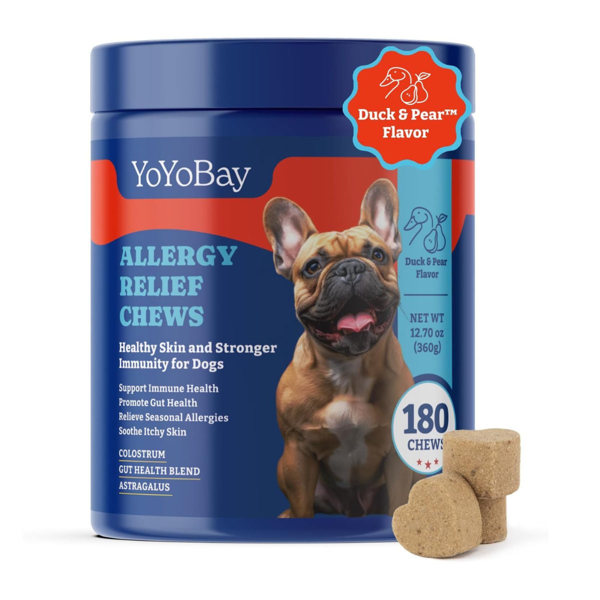 Dog Allergy Relief Chews, 180 Soft Chews, Three Flavors