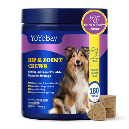 Hip & Joint Supplement for Dogs, 180 Soft Chews, Duck & Pear Flavor