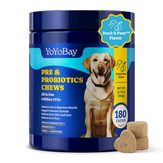 Dog Probiotics with Prebiotics & Digestive Enzymes, 180 Soft Chews, Duck & Pear Flavor