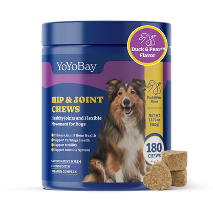 Hip & Joint Supplement for Dogs, 180 Soft Chews, Duck & Pear Flavor