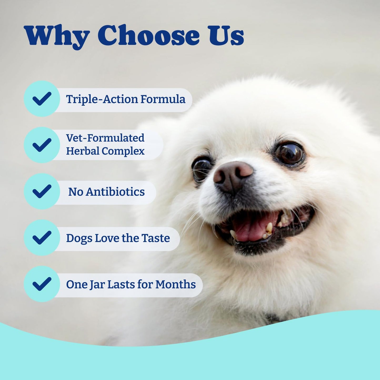 Tear Stain Support Soft Chews for Dogs – for Eye Health, Vision & Immune Support – 120 Count, Duck & Pear Flavor
