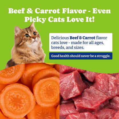 Flea and Tick Prevention for Cats -  Beef & Carroct Flavor ,200 Soft Chews