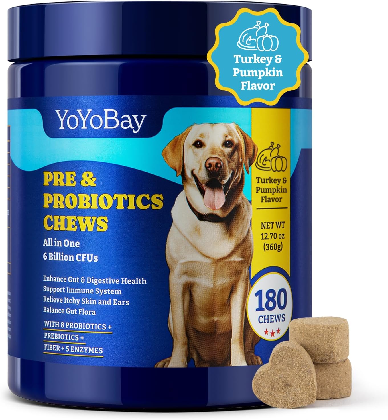 Probiotics for Dogs-Three Flavors -180 Soft Chews