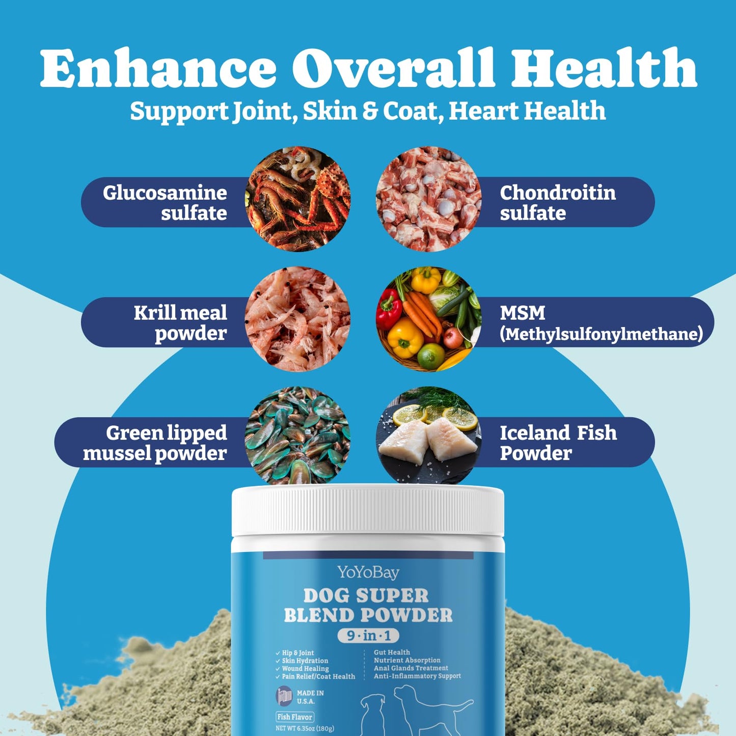 Dog Supplements - Vitamins for Dog, 6.35oz, Fish Flavor