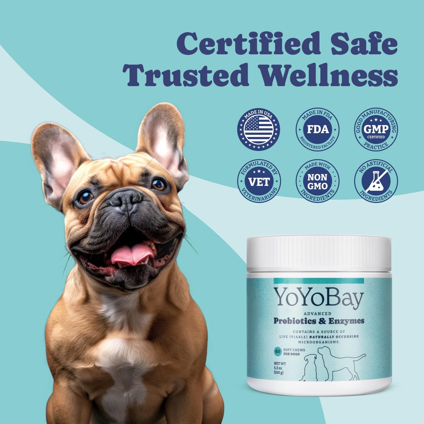 Probiotics for Dogs,  Over 1 Billion CFUs, 60 Soft Chews