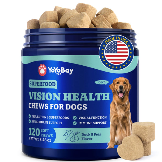Eye Supplement for Dogs - 120 Soft Chews, Eye Vitamins for Dogs - Duck & Pear Flavor
