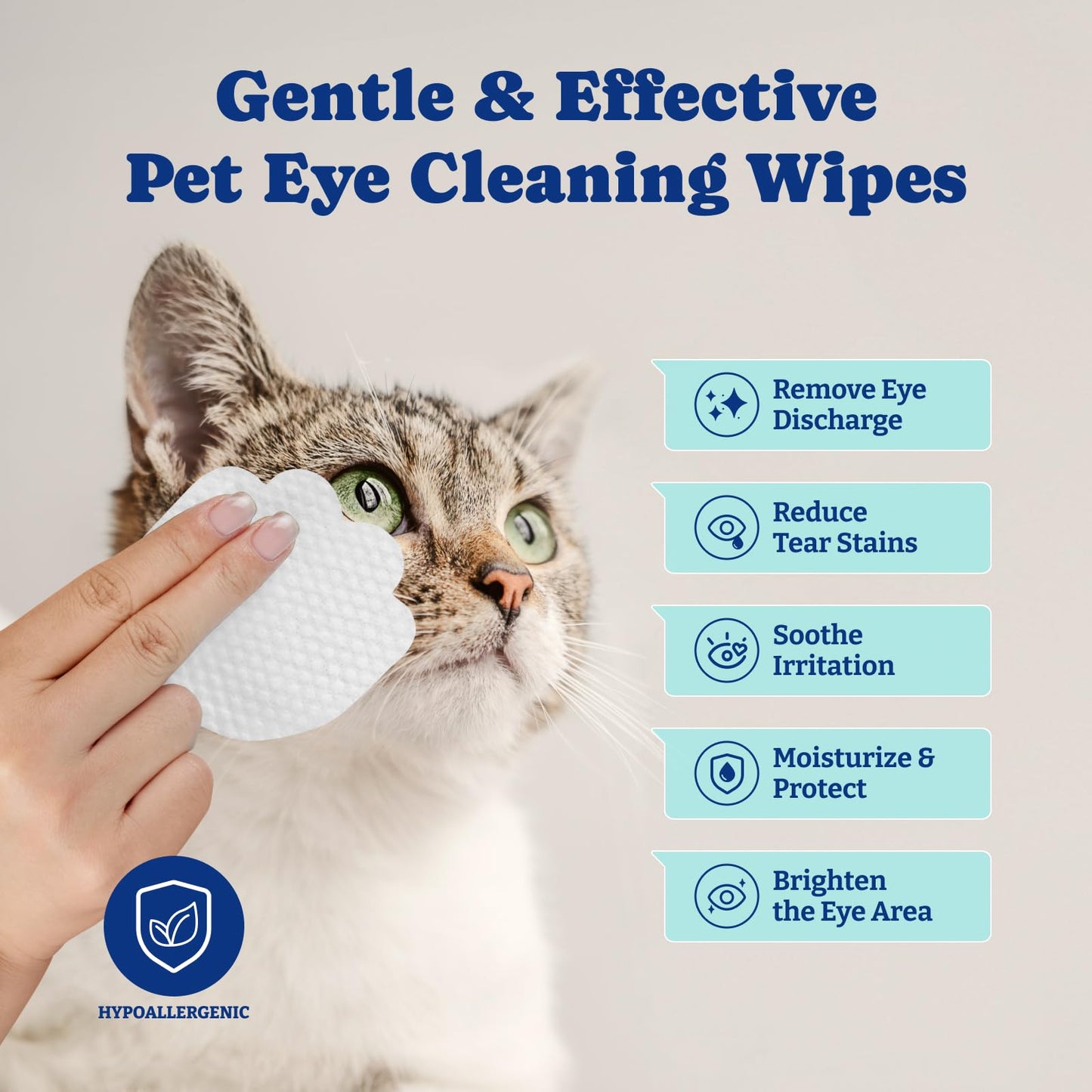 Dog Eye Wipes for Tear Stain Remover – 120 Pet ,Biodegradable, Coconut-Scented