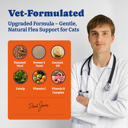 Flea and Tick Prevention for Cats -  Beef & Carroct Flavor ,200 Soft Chews