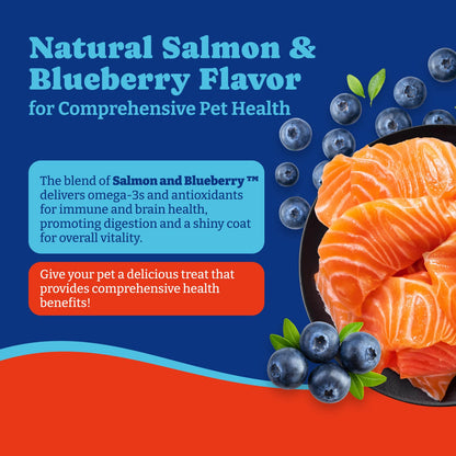 Dog Allergy Relief Chews –Salmon & Blueberry Flavor - Immune Support & Itch Relief ,180 Soft Chews