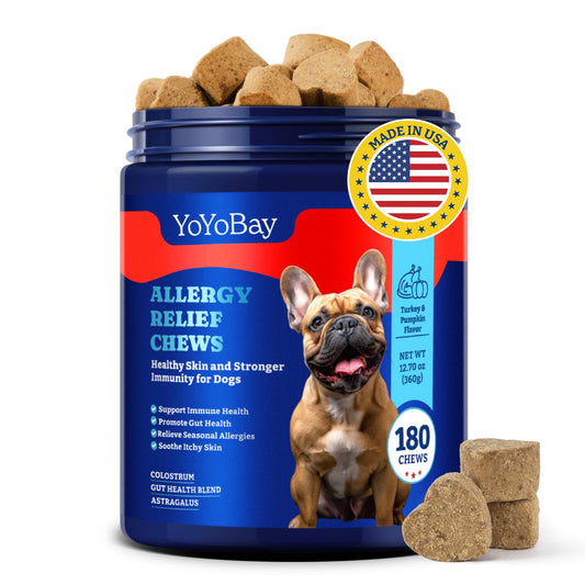 Dog Allergy Relief Chews – Turkey & Pumpkin Flavor - Immune Support & Itch Relief ,180 Soft Chews
