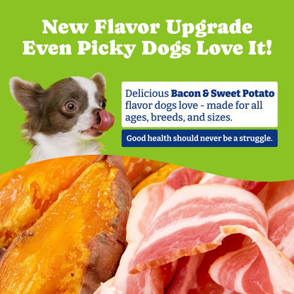 Flea & Tick Prevention for Dogs Chewables,  Bacon & Sweet Potato Flavor, 180 Soft Chews