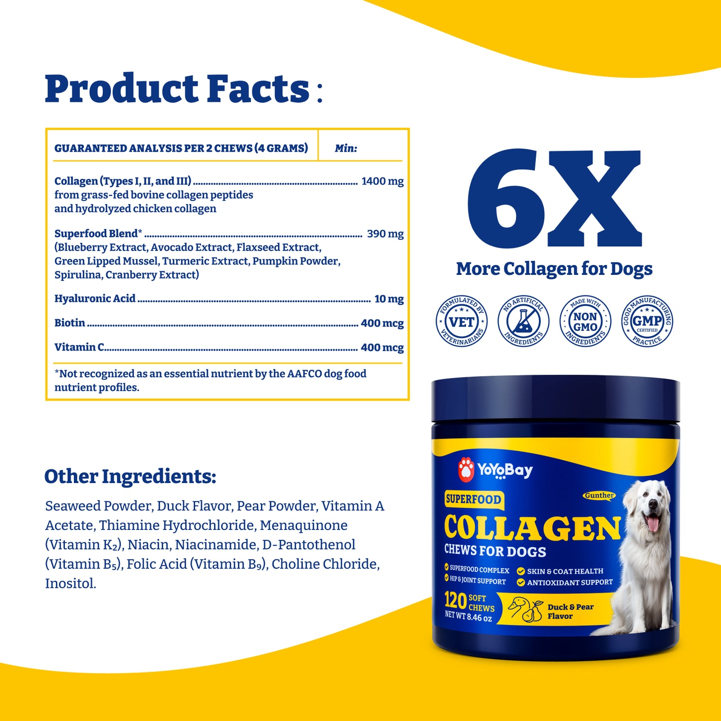 Collagen Soft Chews for Hip, Joint, Cartilage & Mobility Support 120ct