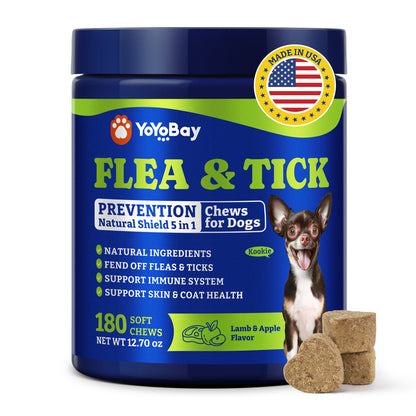 Flea & Tick Prevention for Dogs Chewables, Three Flavors, 180 Soft Chews