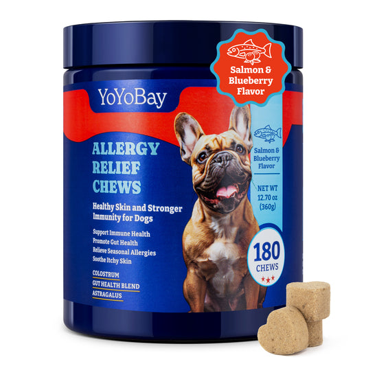 Dog Allergy Relief Chews - Salmon & Blueberry Flavor, 180 Chews