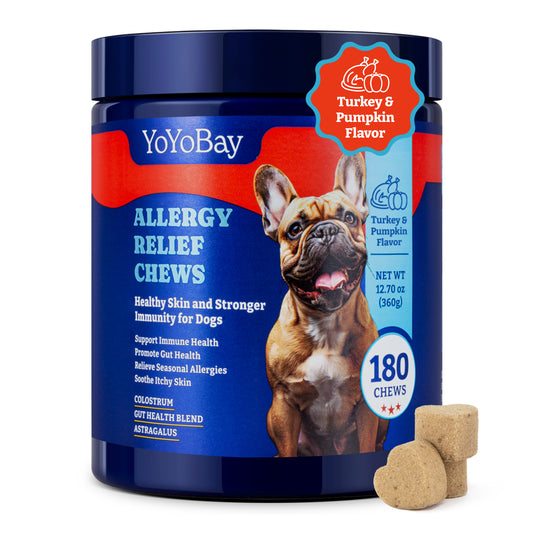 Dog Allergy Relief Chews – 180 Soft Chews, Turkey &  Pumpkin Flavor