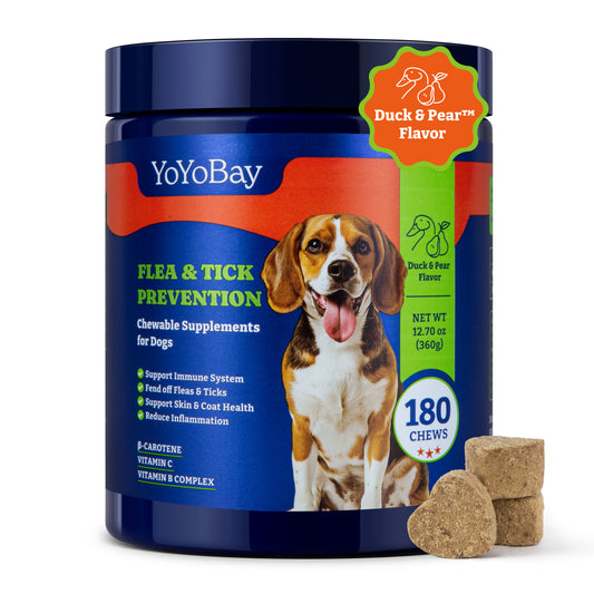 Flea and Tick Prevention for Dogs, 180 Soft Chews, Duck & Pear Flavor